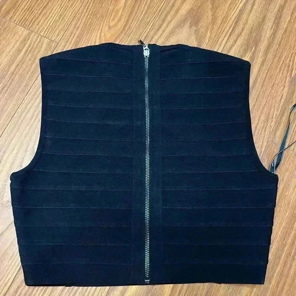 NWT Hervé Léger Milano Molded Cup Bandage Crop Top Black - Picture 4 of 7